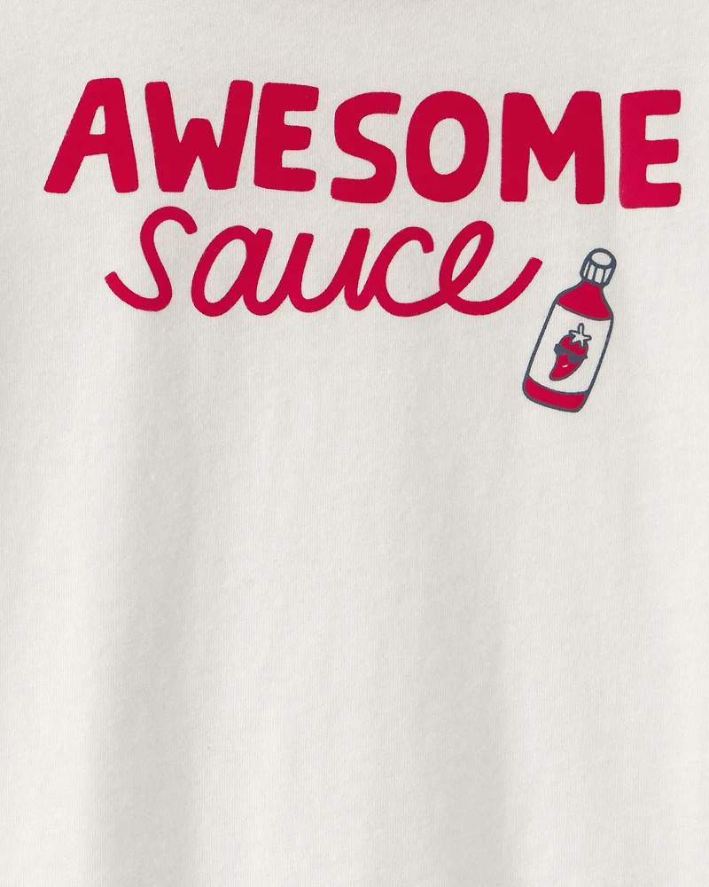 Toddler 'Awesome Sauce' Graphic Tee - Ivory