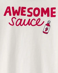 Toddler 'Awesome Sauce' Graphic Tee - Ivory