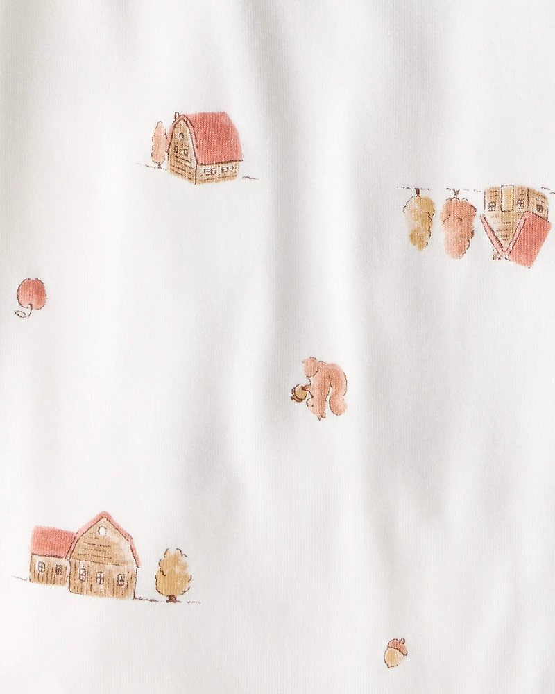 Baby Barn Print PurelySoft Long-Sleeve Multipack Bodysuits - Brown/White