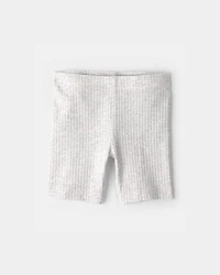 Toddler Girl Rib Bike Shorts - Grey