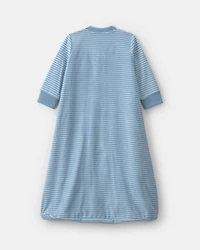 Baby Boy Striped Fleece Loose Fit Wearable Blanket - Blue