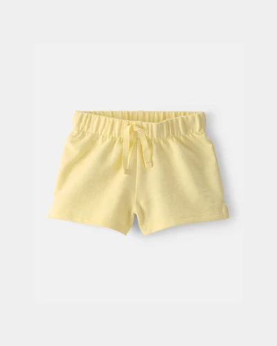 Baby Girl French Terry Shorts - Yellow