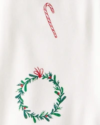 Baby Wreath Print PurelySoft Long-Sleeve Sleeper - Ivory