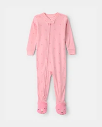 Toddler Girl Flamingo 100% Cotton Snug Fit 1-Piece Pyjama - Pink