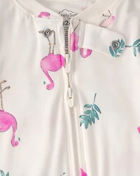 Baby Girl Flamingo PurelySoft Snug Fit 1-Piece Pyjama - Ivory