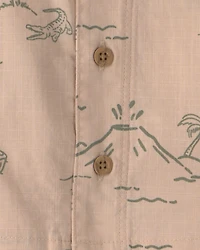 Baby Boy 2-Piece Volcano Beach Top & Short Set - Tan