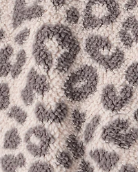 Girls Leopard Print Long-Sleeve Sherpa Jacket - Brown