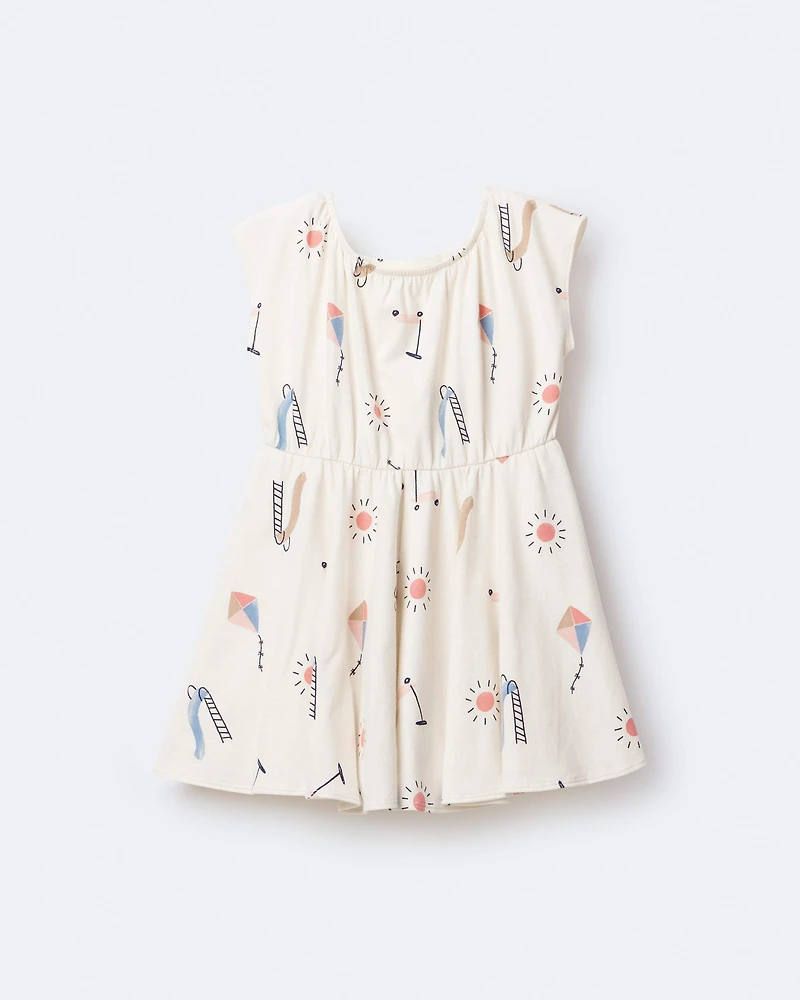 Toddler Girl Avenue Twirl™ Dress Park Day Print - Cream