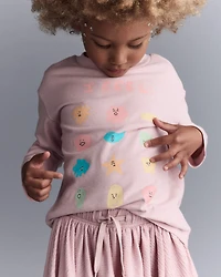 Toddler Girl 'I Feel' Long-Sleeve Relaxed Graphic Tee - Rose