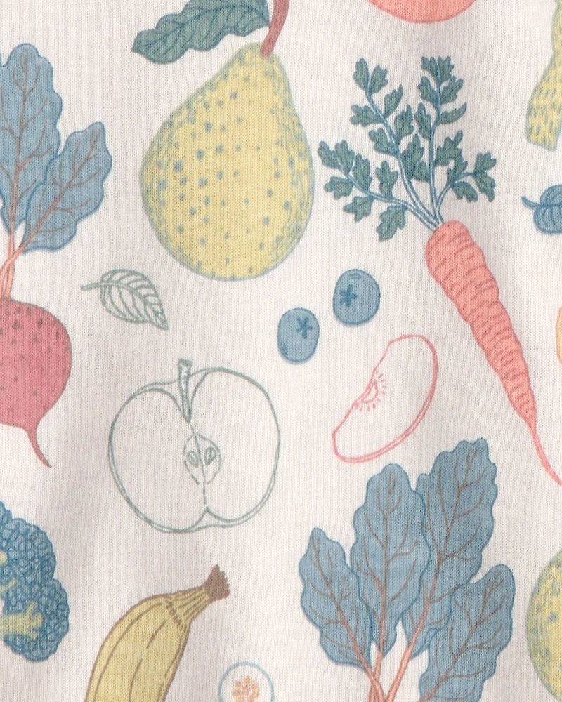 Baby 3-Pack Organic Cotton Bodysuits Veggie Fruit Print
