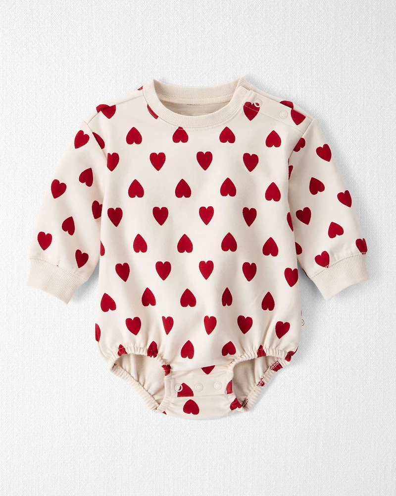 Baby Organic Cotton Bubble Forever Hearts Print
