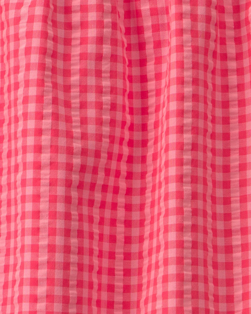 Girls Gingham Tank Top - Red
