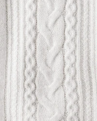 Girls Cable Knit Long-Sleeve Dress - Ivory