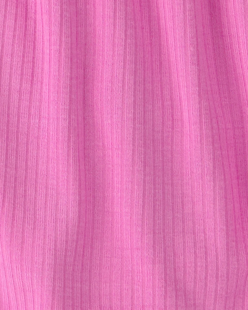 Baby Girl Solid PurelySoft Flutter-Sleeve Top & Short Set - Pink