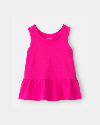 Baby Girl Peplum Tank Top - Pink