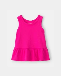 Baby Girl Peplum Tank Top - Pink