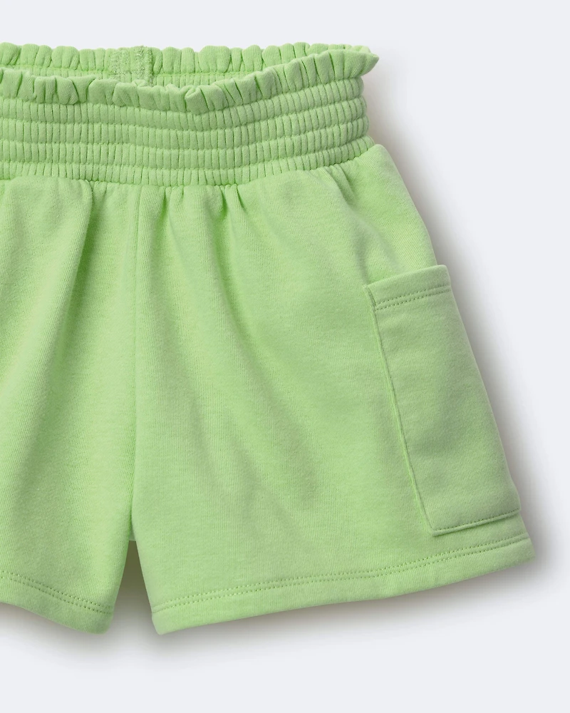 Toddler Girl Swing Short with Pockets - Lime Green