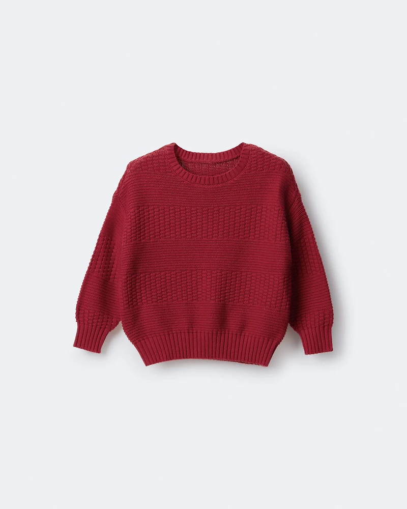 Toddler Cable-Knit Pullover Sweater - Red