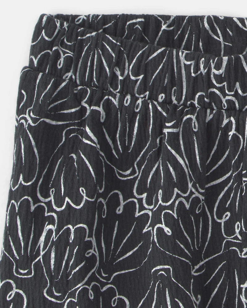 Baby Girl 2-Piece Floral Ruffle Top & Short Set - Black/Cream