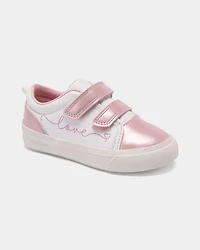 Toddler Girl Love Casual Sneakers - White/Pink
