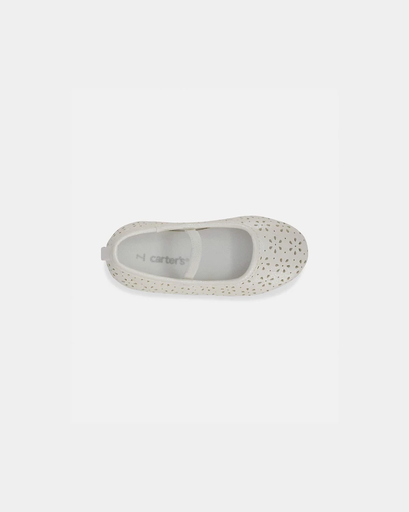 Toddler Girl Floral Mary Jane Shoes - White