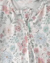Baby Girl Butterfly Garden 2-Way Zip PurelySoft Sleeper