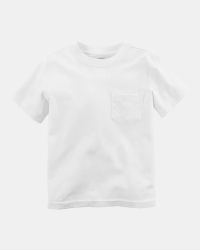 Baby Solid Short-Sleeve Pocket Tee - White