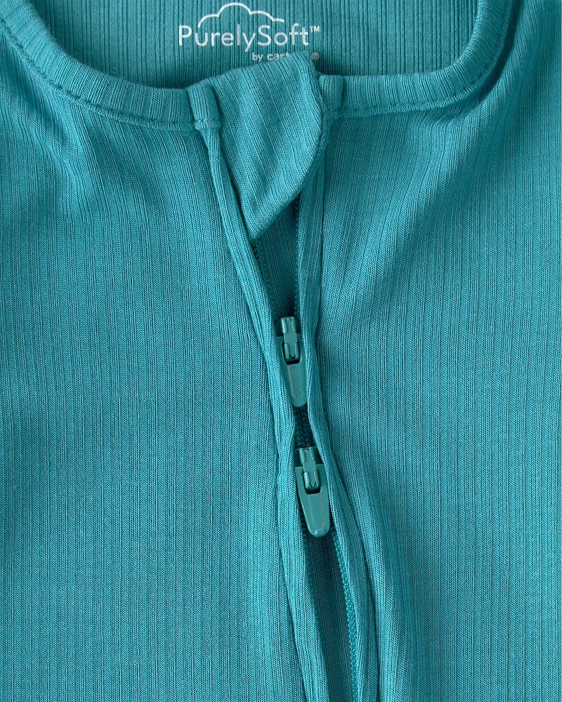 Baby PurelySoft 2-Way Zip Sleep & Play Pajamas - Blue