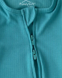 Baby PurelySoft 2-Way Zip Sleep & Play Pajamas - Blue