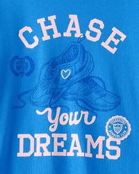 Girls 'Chase Your Dreams' Long-Sleeve Graphic Tee - Blue