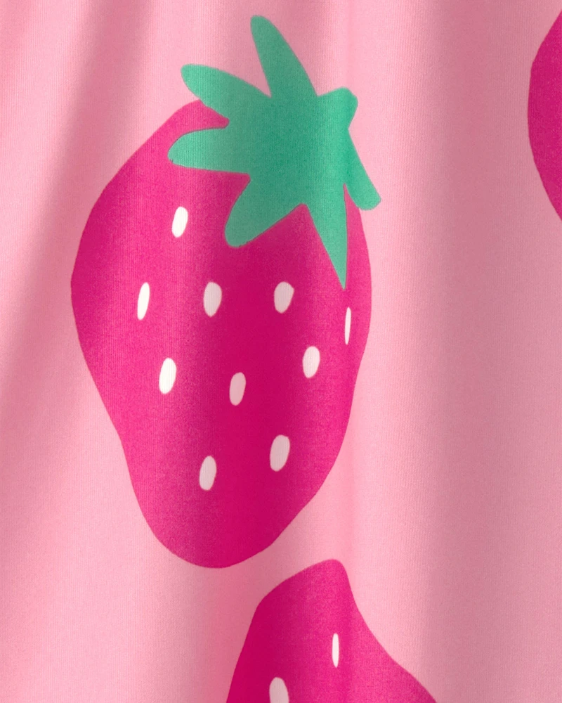 Toddler Girl Strawberry Swim Dress - Pink