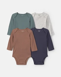 Baby Boy 4-Pack Long-Sleeve Bodysuits