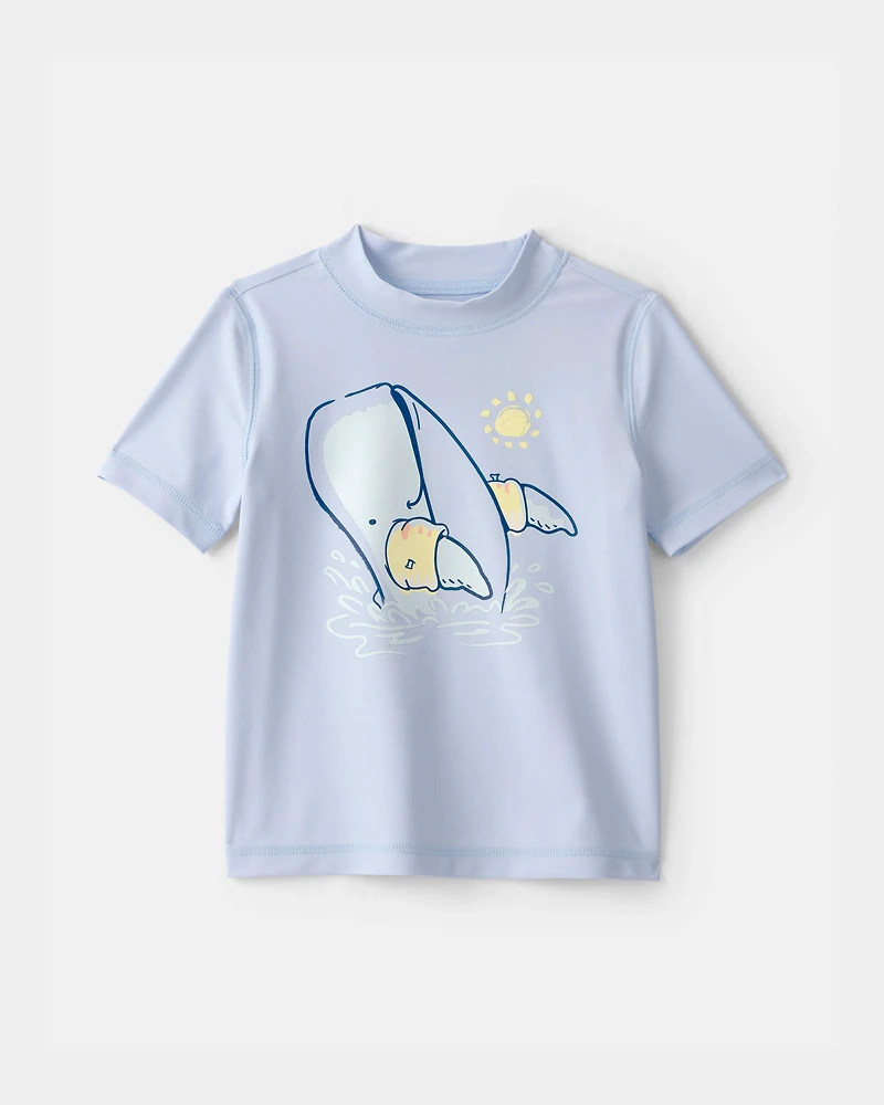 Toddler Boy 2-Piece Whale Rashguard & Swim Trunk Set - Blue
