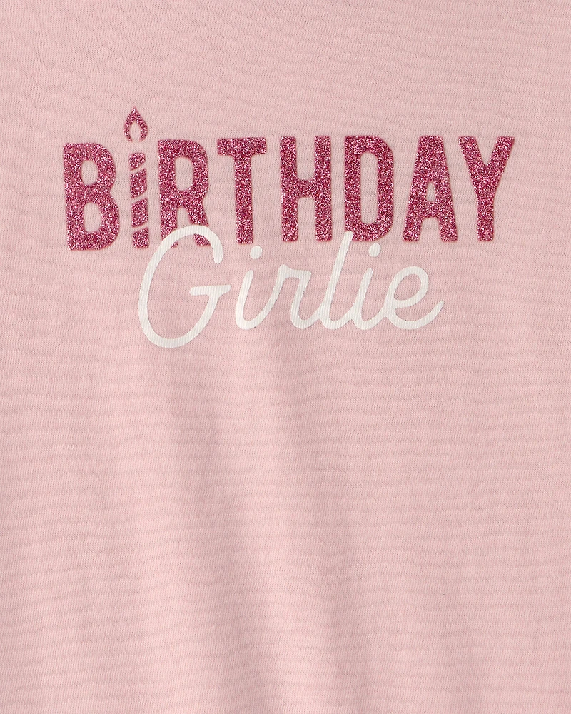 Toddler Girl 'Birthday Girlie' Graphic Tee - Pink