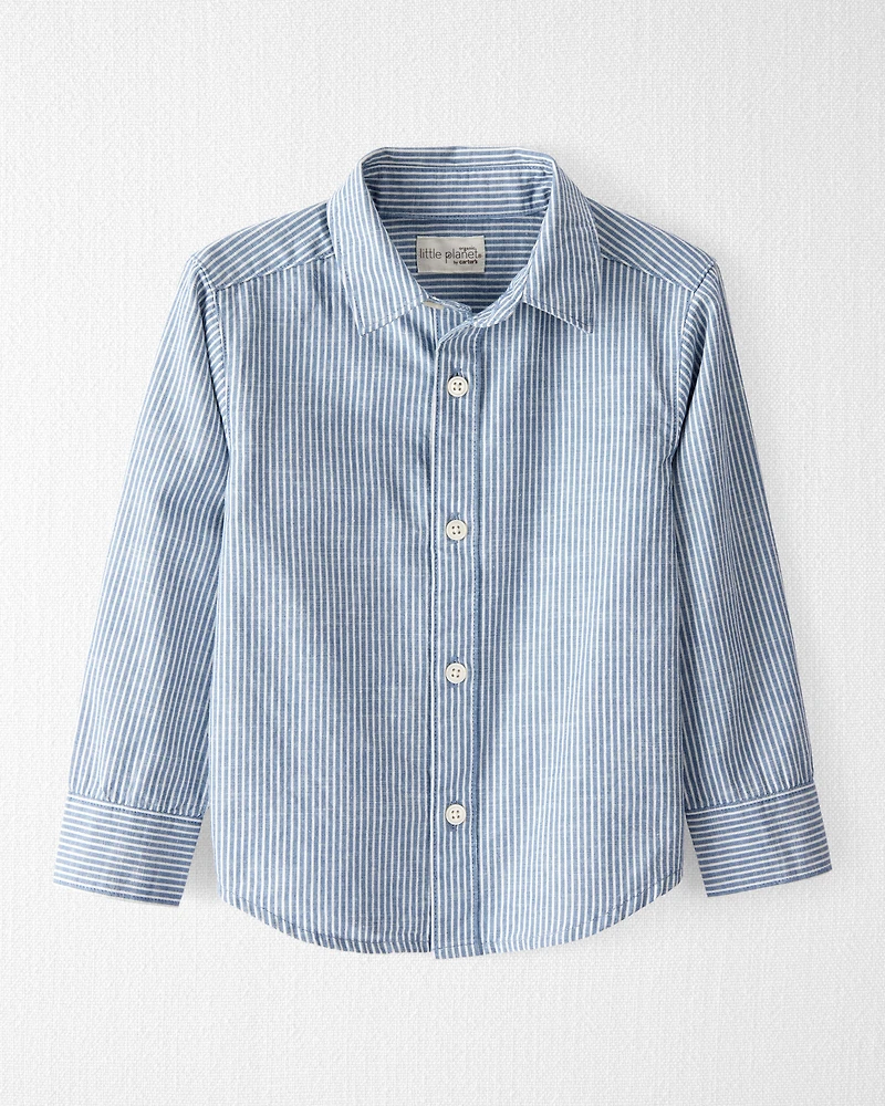 Toddler Boy Button-Front Shirt Made with Organic Cotton