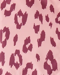 Girls Leopard Print Windbreaker - Pink