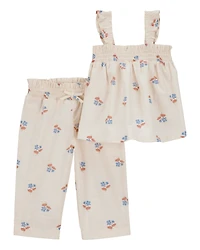 Baby Girl 2-Piece Floral Tank & Pant Set
