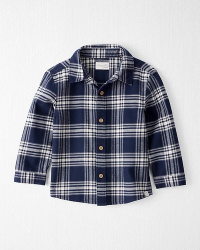 Toddler Organic Cotton Button-Front Flannel Shirt