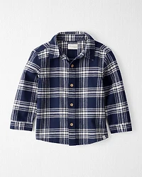 Toddler Organic Cotton Button-Front Flannel Shirt