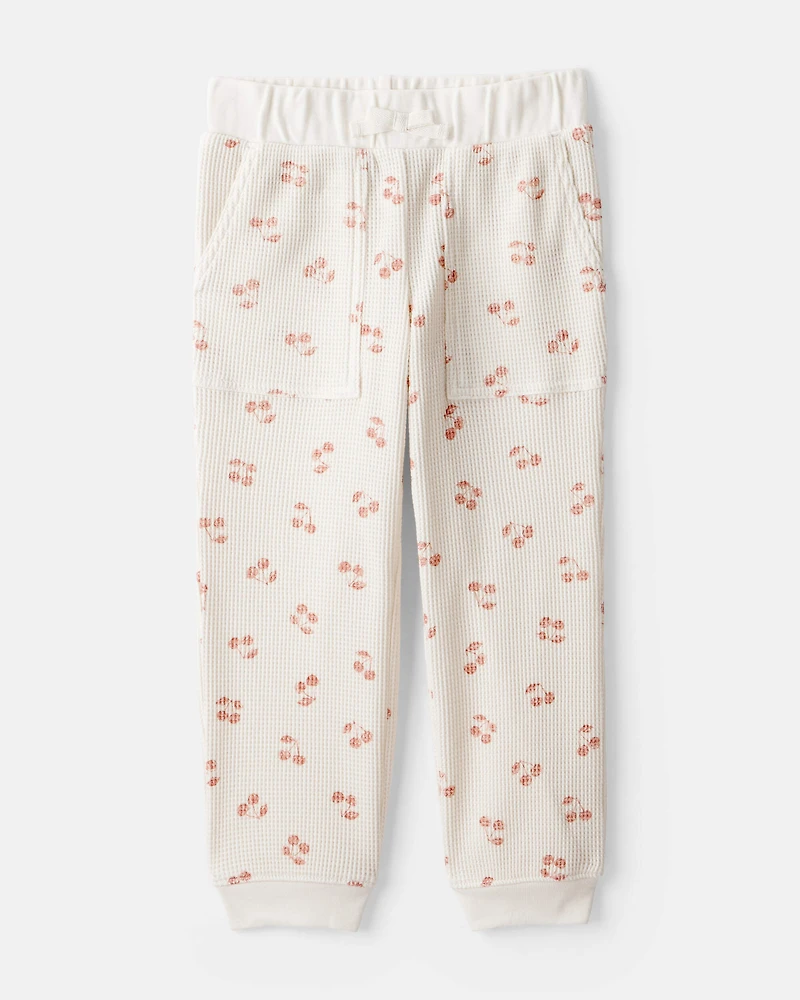 Toddler Girl 2-Piece Cherry Fruit Print Long-Sleeve Tee & Pant Set - Ivory