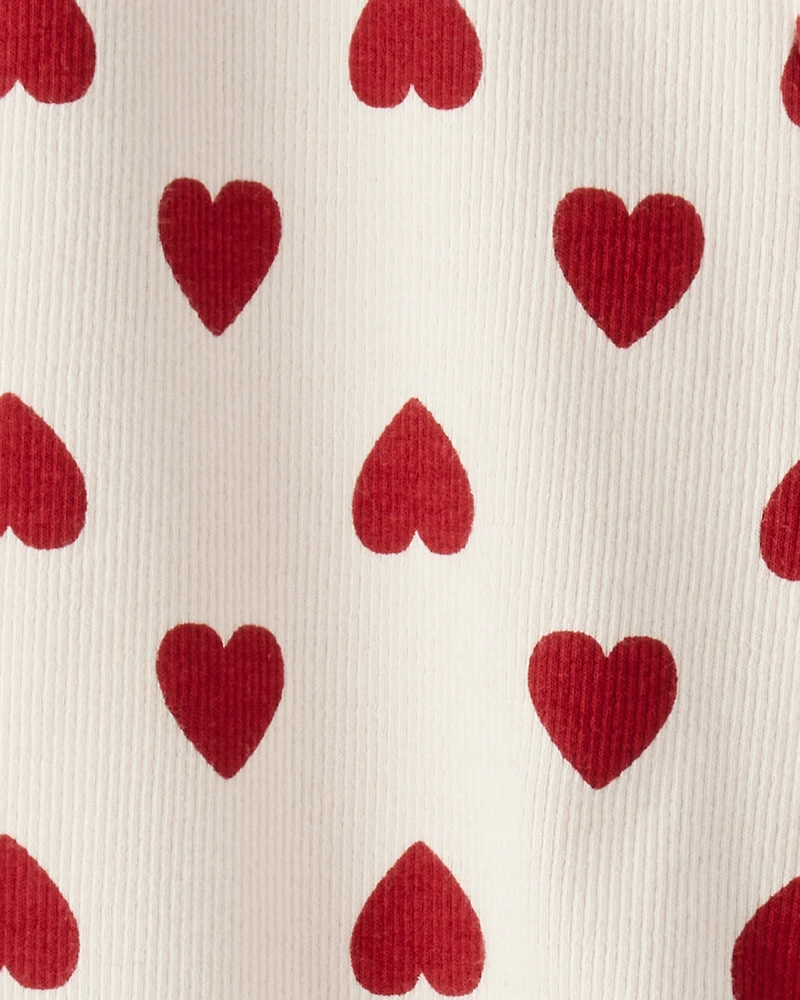 Baby Organic Cotton Sleep & Play Pyjamas Forever Hearts Print