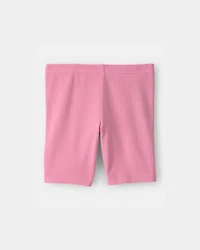 Girls Solid Bike Shorts - Pink