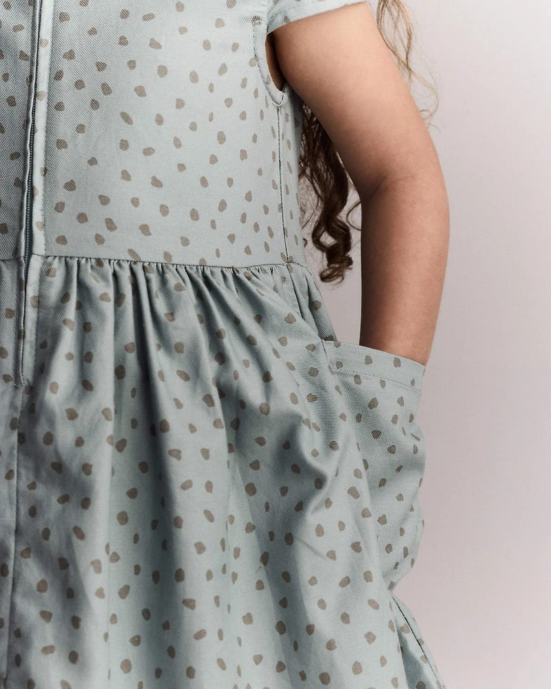 Toddler Girl Laura Dress with Pockets - Pale Blue