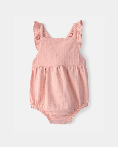 Baby Girl Solid Sleeveless Romper - Pink