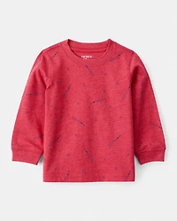 Baby Boy Baseball Print Long-Sleeve Tee - Red