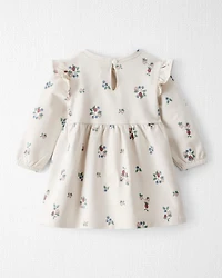 Baby Girl Organic Cotton French Terry Dress Berry Blossom Print