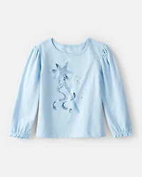 Toddler Girl Metallic Princess Wand Long-Sleeve  Graphic Tee - Blue