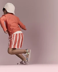 Toddler Boy Striped Swim Trunks - Orange