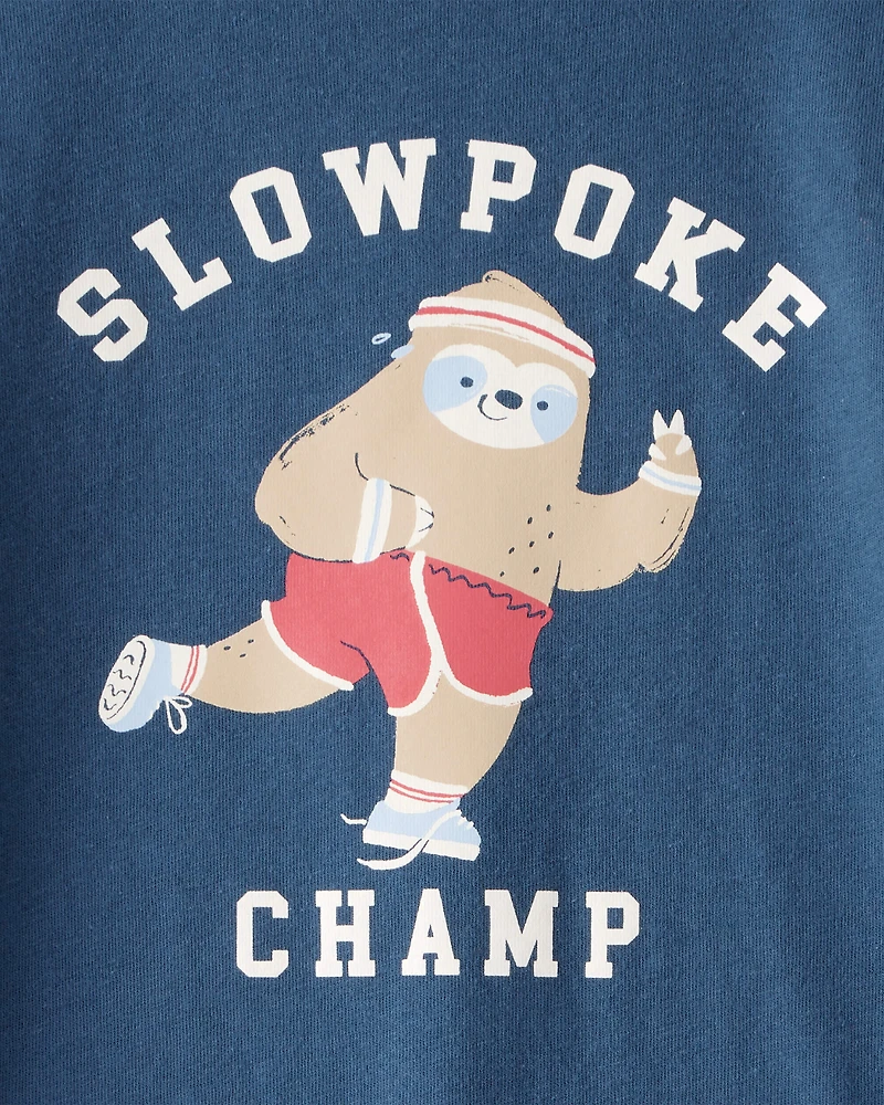 Toddler Boy "Slowpoke Champ" Long-Sleeve Graphic Tee - Blue