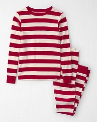 Kids 2-Piece Organic Cotton Ribbed Pyjamas Stripes